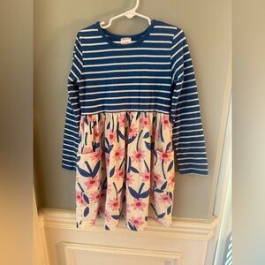 Hanna Andersson Blue Striped and Floral Dress 6/7